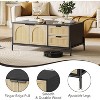 Farmhouse Rattan Coffee Table, Modern Center Table with 2 Drawers Storage Cabinet and Open Shelf, Rectangle End Table with Metal Frame - 3 of 4