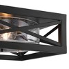 Franklin Iron Works Drake 12" Modern Industrial Flush-Mount Ceiling Light Fixture Kitchen Foyer Hallway Round 2-Light Black Seeded Glass Bedroom - 4 of 4