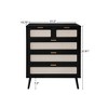 5 Drawer Cabinet Accent Storage Cabinet Wood Office File Cabinet Engineered Rattan Storage Dresser Chest - 4 of 4