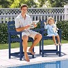 SENPUKI Black High Bar Stool Set w/Drink Table - Eco Outdoor Chairs for Patio, Poolside & Beach - 3 of 4