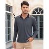 Men's Long Sleeve Polo Shirts Regular Fit Collared T-Shirt Casual Workout Golf Shirts - 2 of 4