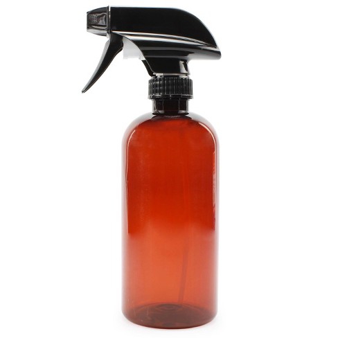 Cornucopia Brands- 8oz Amber Glass Spray Bottles With Black Heavy