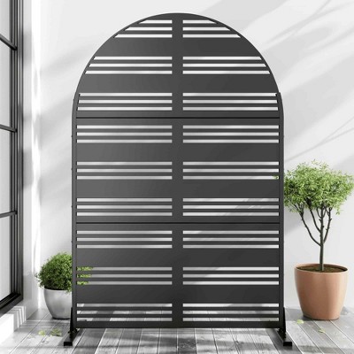 Lirago Arched Outdoor Privacy Screen Patio Decorative Screens - 72"x47",Black