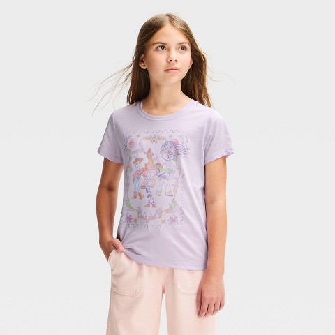 Disney Girls' Disney Pixar Toy Story Short Sleeve Graphic T-Shirt - Lilac Purple M