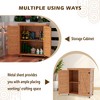 GDFStudio Winifred Outdoor Cedar Wood 36" Potting Bench with Storage Cabinet and Metal Tabletop - 4 of 4