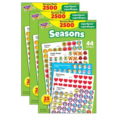 Trend Enterprises Seasons superSpots superShapes Variety Pack Multicolored T-46914-3