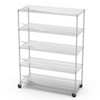 NicBex 82.00" 5-Tier Bookshelf with Wheels & Shelf Liners Bookcases for Living Room Home Office - 3 of 4