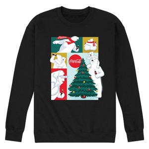 Men's - Coca-Cola - Christmas Polar Bears with Tree Graphic Fleece Sweatshirt - 1 of 4