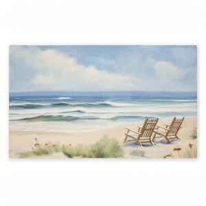 Stupell Industries Chair View on Serene Beach Printed Outdoor Door Mat, design by Kim Allen, 18"x30" - 1 of 4
