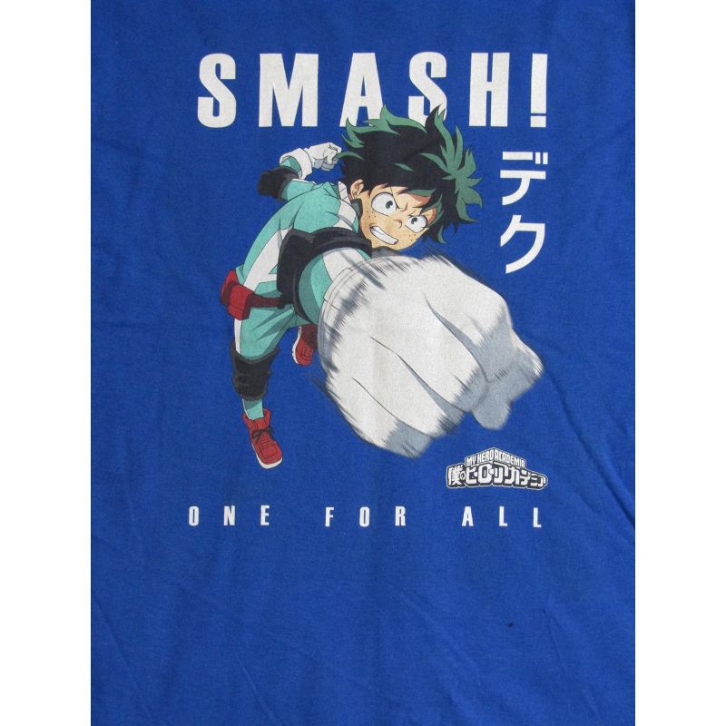 My Hero Academia Deku Smash One For All Boy's Royal Blue T-shirt, 2 of 3