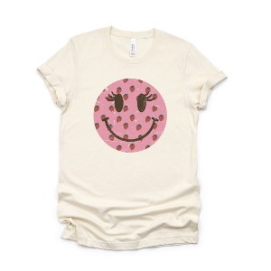 Simply Sage Market Women's Smiley Face Strawberries Short Sleeve Graphic Tee - 1 of 1