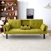 TIRAMISUBEST 70 Inch Convertible Sofa Bed Sleeper Couch Foldable Cup Holder Side Storage Guest Ready Small Space, Green - 3 of 4