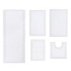 Luxury Reversible Bathroom Rugs Set, Washable Rug, Extra Soft and Absorbent bath Rug, Kitchen Mat, Non-Slip Bath Mat Set, 5 Pcs Set with Runner, White - 2 of 4
