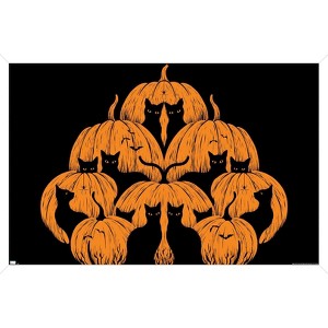 Trends International Episodic Drawing - Pumpkin Cat Framed Wall Poster Prints - 1 of 4