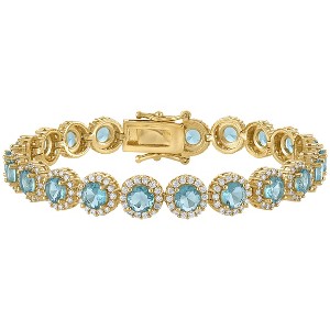Ivy Sharpe 14K Gold Over Brass Simulated Gemstone Bracelet - 1 of 3