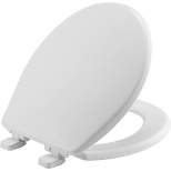 Caswell Never Loosens Round Antimicrobial Plastic Soft Close Toilet Seat White - Mayfair by Bemis