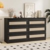 Bedroom Dresser for Small Spaces, Rattan 6 Drawer Dressers, Slim Wooden Chest of Drawers - 4 of 4