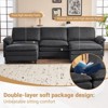 Karl Home |120 in. W Pillow Top Arm Double-layer Cushion Corduroy Sofa in White With Ottoman - 4 of 4