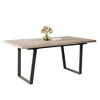Homy Casa Rectangular Dining Table with Rustic Wood Top and Black Metal Legs for Kitchen or Dining Room, Light Oak - 2 of 4