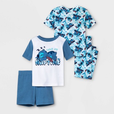 Baby Boys' 4pc Lilo & Stitch Pajama Set - Blue 12M