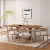 Christopher Knight Home Hudson 7 Pieces Upholstered Wood Extended Dining Set with Pedestal Base - 2 of 4