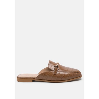 Velvet Buckled Flat Women Mules
