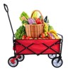 VisioGear Portable Folding Beach Wagons with Wheels, Portable Carts with Handle, Red, 40.55"*21.26"*46.46" - 2 of 4