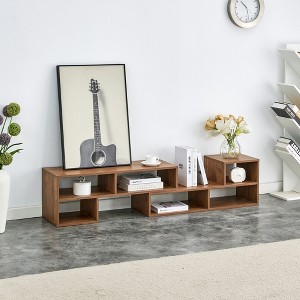 Cube TV Stand MDF Modular Open-Shelf Adjustable TV Stand with 6 Storage Compartments and Floor-Protecting Pads for Living Room - 1 of 4