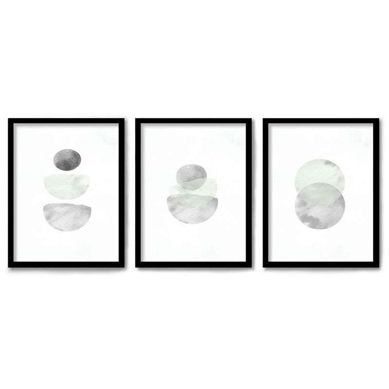 Americanflat Mid Century Neutral (Set Of 3) Triptych Wall Art Retro Geo In Stone By Tanya Shumkina - Set Of 3 Framed Prints, 1 of 7