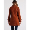Allegra K Women's Winter Outerwear Peter Pan Collar Mid-thigh A-line Single Breasted Coat - 4 of 4