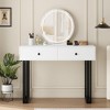 Vanity Desk with Mirror and Lights, Small Makeup Vanity with 5 Drawers for Bedroom  with 3 Color Lights＆Adjustable Brightness - 3 of 4