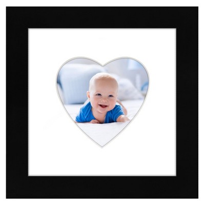Americanflat 6" x 6" Picture Frame with Mat - Round & Heart Designs - Stylish Decor for Living Rooms, Dorms, Offices & More