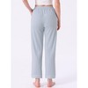 INSPIRE CHIC Women's Pajama Pants Cotton Knit Ribbed Elastic Waist Straight Leg with Pockets Loungewear - 4 of 4