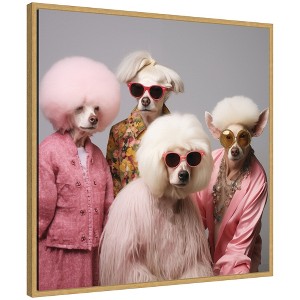 Kate & Laurel All Things Decor 30"x30" Sylvie Golden Lady Dogs Framed Canvas by The Creative Bunch Studio Bright Gold - 1 of 4
