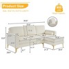 Karl Home |85.8 in. W Square Arm Corduroy 3-Seat U-shaped Tufed Sofa in Beige with Ottoman - 2 of 4