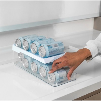 OU Soda Can Organizer for Refrigerator, Clear Rolling Can Dispenser for Fridge / Pantry, Soda Can Rack Kitchen Organizers, BPA Free — фото 3