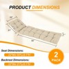 Aoodor 76" x 22" x 5.1" Polyester Tufted Chaise Lounge Cushion, Water-Resistant & Fade-Resistant Cushion for Outdoor Wicker Chaise Lounge Use, 2 Pack - 3 of 4