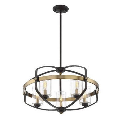 Kirkland English Bronze & Warm Brass 5-Light Bohemian Pendant