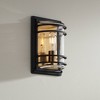 John Timberland Habitat Modern Wall Light Sconce Black and Brass Hardwire 7 1/2" Fixture Clear Glass for Living Room Home Hallway - 2 of 4
