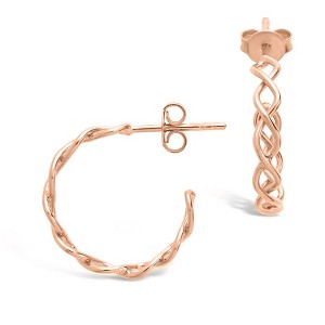 SHINE by Sterling Forever Sterling Silver Open Rope Hoops - 1 of 2