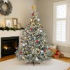 VINGLI 7ft Pre-lit Flocked Christmas Tree, 400 Warm White LED Lights, 1100 Tips, 8 Modes, PE PVC for Home Office Party - 3 of 4
