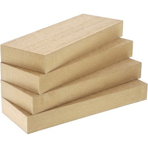 Bright Creations 4-Pack 5x9x1 inches Natural Unfinished Wood Block Smooth Surface for Crafts and DIY - 1 of 4