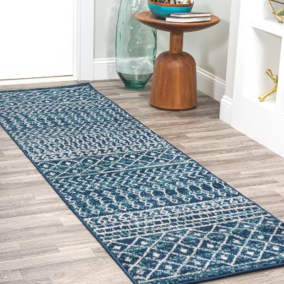 2'x8' Runner Loomed Trellis Runner Blue - Jonathan Y : Target