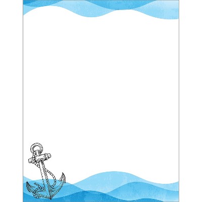 Great Papers Ocean Nautical Anchor Everyday Letterhead Multicolored 50 Sheets/Pack (2025015)