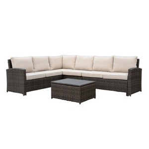Courtyard Casual Roof Top Sofa Section with 1 Middle Armless Chair - 1 of 4