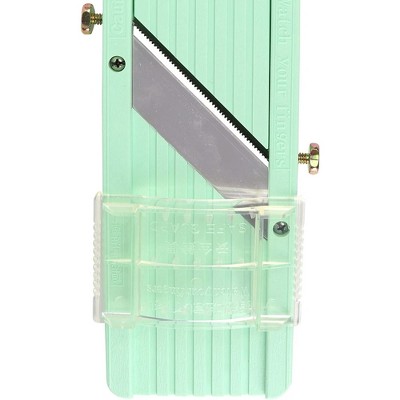Vollum Mandoline Slicer with 3 Interchangeable Stainless Steel Blades - Green