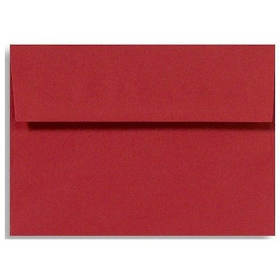 LUX 5 3/4" x 8 3/4" 60lbs. Square Flap Envelopes W/Glue Holiday Red 14257-50