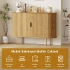 47" Fluted Sideboard Buffet Cabinet with Sliding Doors, Modern Wood Accent Storage Cabinet, for Living Room, Kitchen, Dining Room, Entryway - 4 of 4