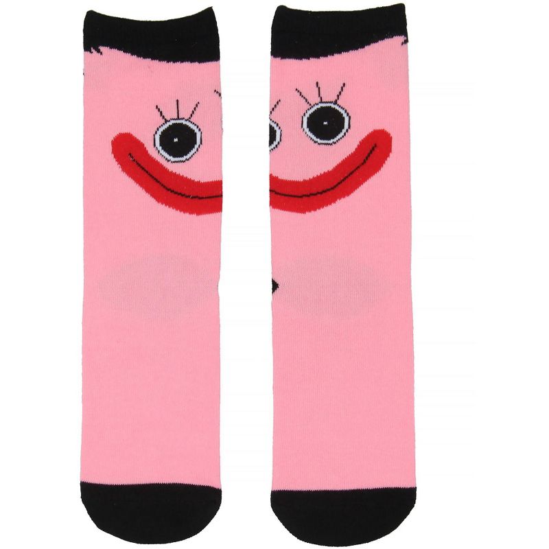 Poppy Playtime Kids Kissy Missy Character Design Crew Socks For Boys And Girls Pink, 2 of 5
