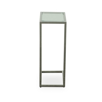 Chrome and Clear Glass Rectangular End Table, 26 in.